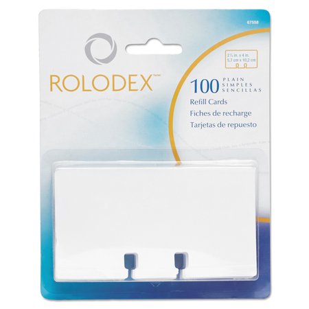 ROLODEX Card, Refill, 2.25x4", White, PK100 71691